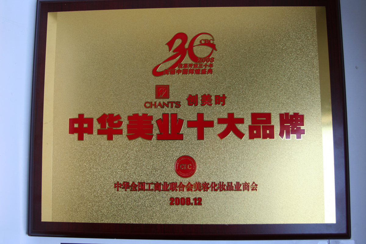 2008中华美业十大品牌奖牌